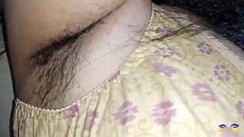 she looks very pretty when her natural big boobs coming out of her bra while laying on bed